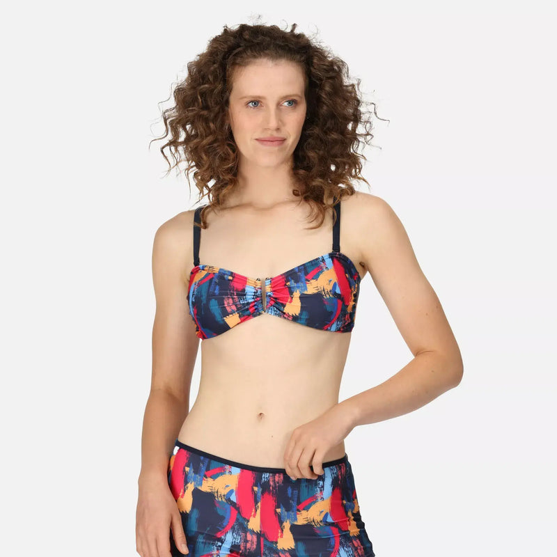 Regatta Aceana III Bikini Top | Navy Brush Stroke Print RWM016