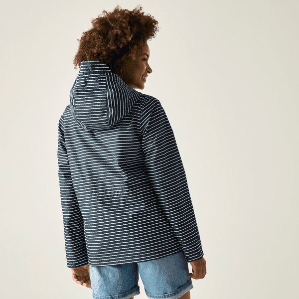 Regatta Bayletta Waterproof Jacket | Navy White Stripe RWW489