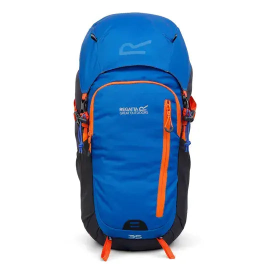 Regatta Highton V2 35L Backpack |  Oxford Blue Seal Grey Blaze Orange EU273