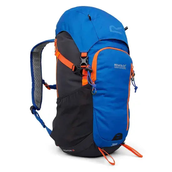 Regatta Highton V2 35L Backpack |  Oxford Blue Seal Grey Blaze Orange EU273