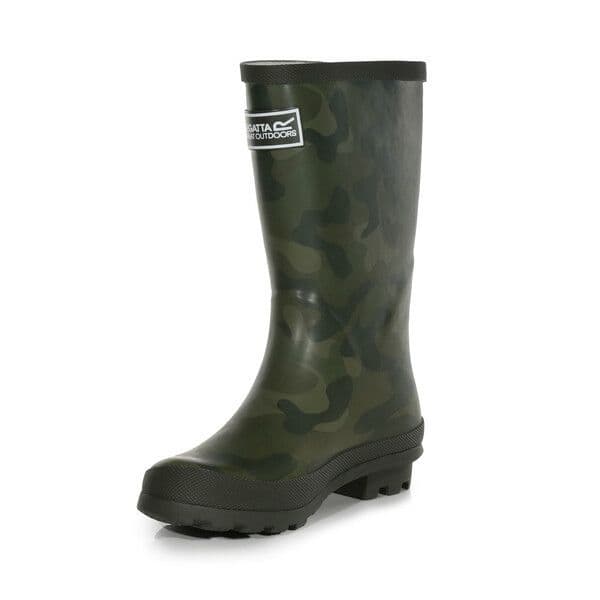 Regatta Kids' Fairweather Wellies | Khaki Animal Print RKF598