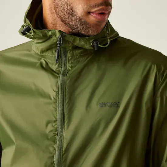 Regatta Men's Pack-It III Waterproof Jacket Green RMW281