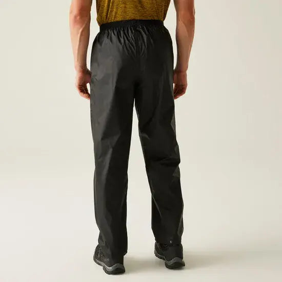 Regatta Men's Pack-It Waterproof Overtrousers | Black RMW149