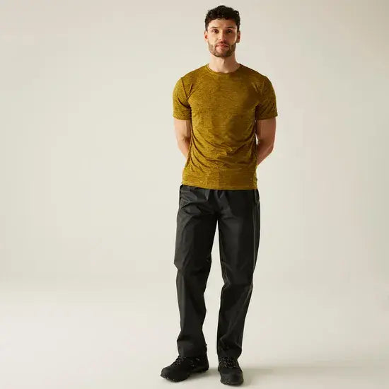 Regatta Men's Pack-It Waterproof Overtrousers | Black RMW149