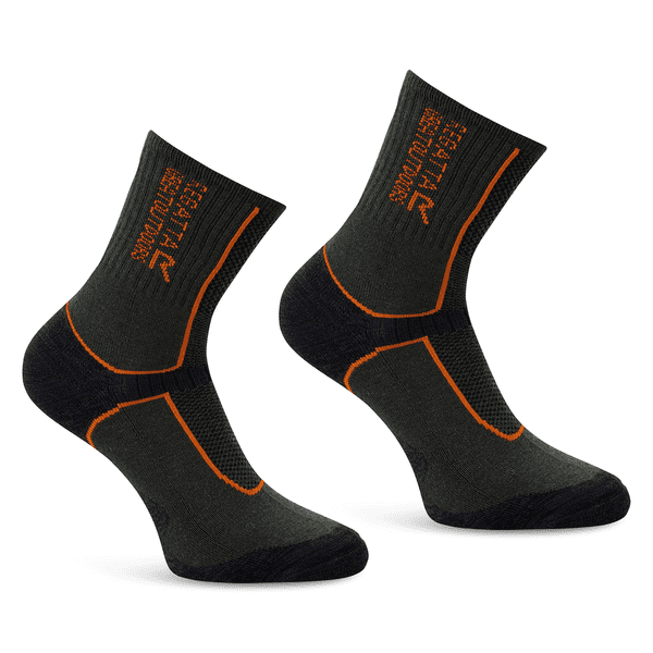 Regatta  Mens Merino Wool Hiker Sock| Khaki/Orange RMH062