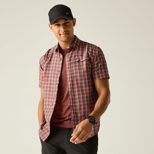 Regatta  Mindano Short Sleeve Shirt |  Dark Storm Check RMS228