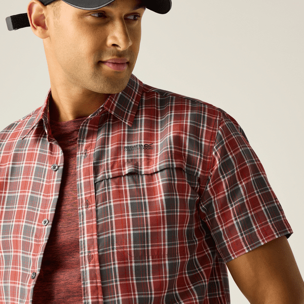 Regatta  Mindano Short Sleeve Shirt |  Dark Storm Check RMS228