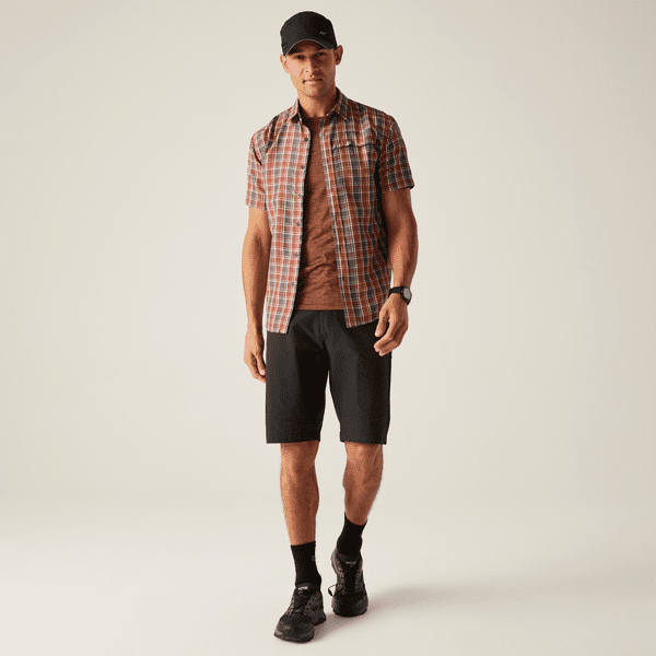 Regatta  Mindano Short Sleeve Shirt |  Dark Storm Check RMS228