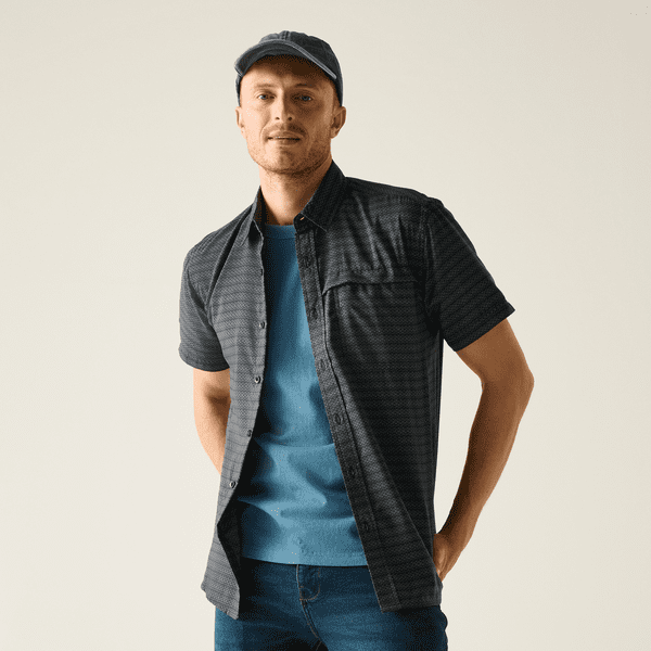 Regatta  Mindano Short Sleeve Shirt |  Dark Storm Print RMS228