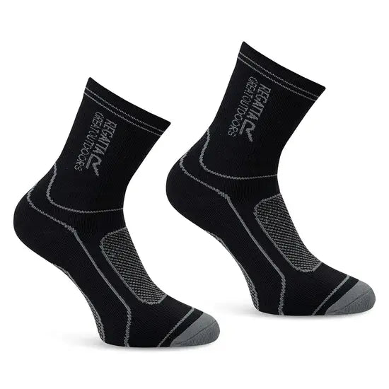 Regatta Unisex Waterproof Sock | Black /grey RUH050