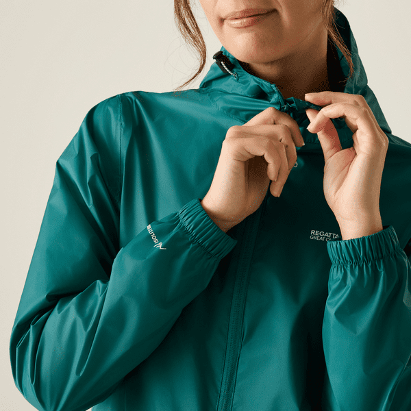 Regatta Women's Pack-It III Waterproof Jacket Mediterranean Green RWW305