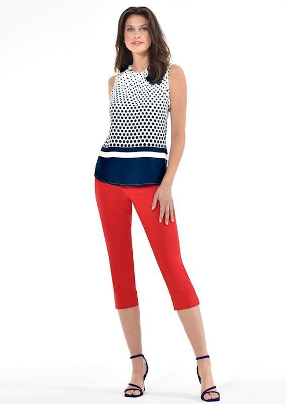 Robell Marie 07 Crop Trousers  Red  51576-5499
