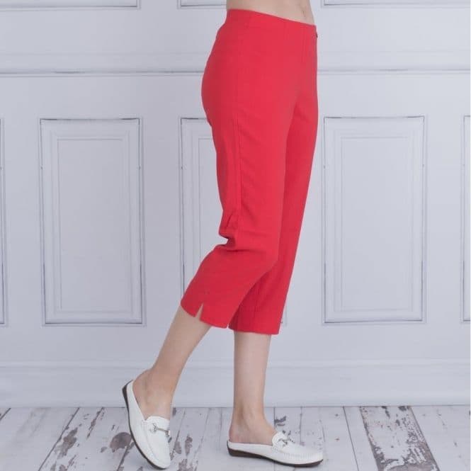 Robell Marie 07 Crop Trousers  Red  51576-5499