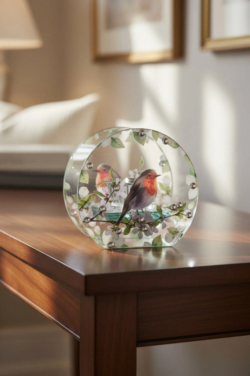 Newgrange Robin Candle Holder With Tea Light | Multi 1101522