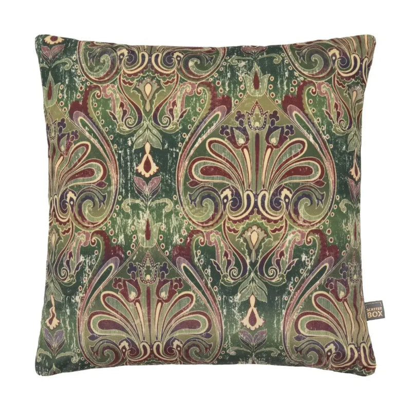 Scatter Box Vintage Damask Filled Cushion 45X45CM | Green 3CT1479A