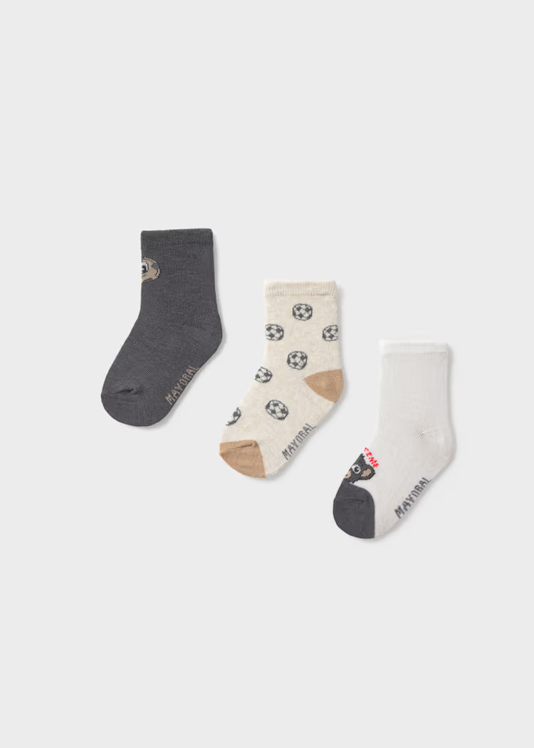 Mayoral Boys 3 Pack Socks | Coal 10137/SS26