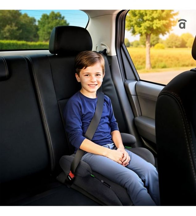Asalvo SmartSafe I-Size booster seat - child seated in car