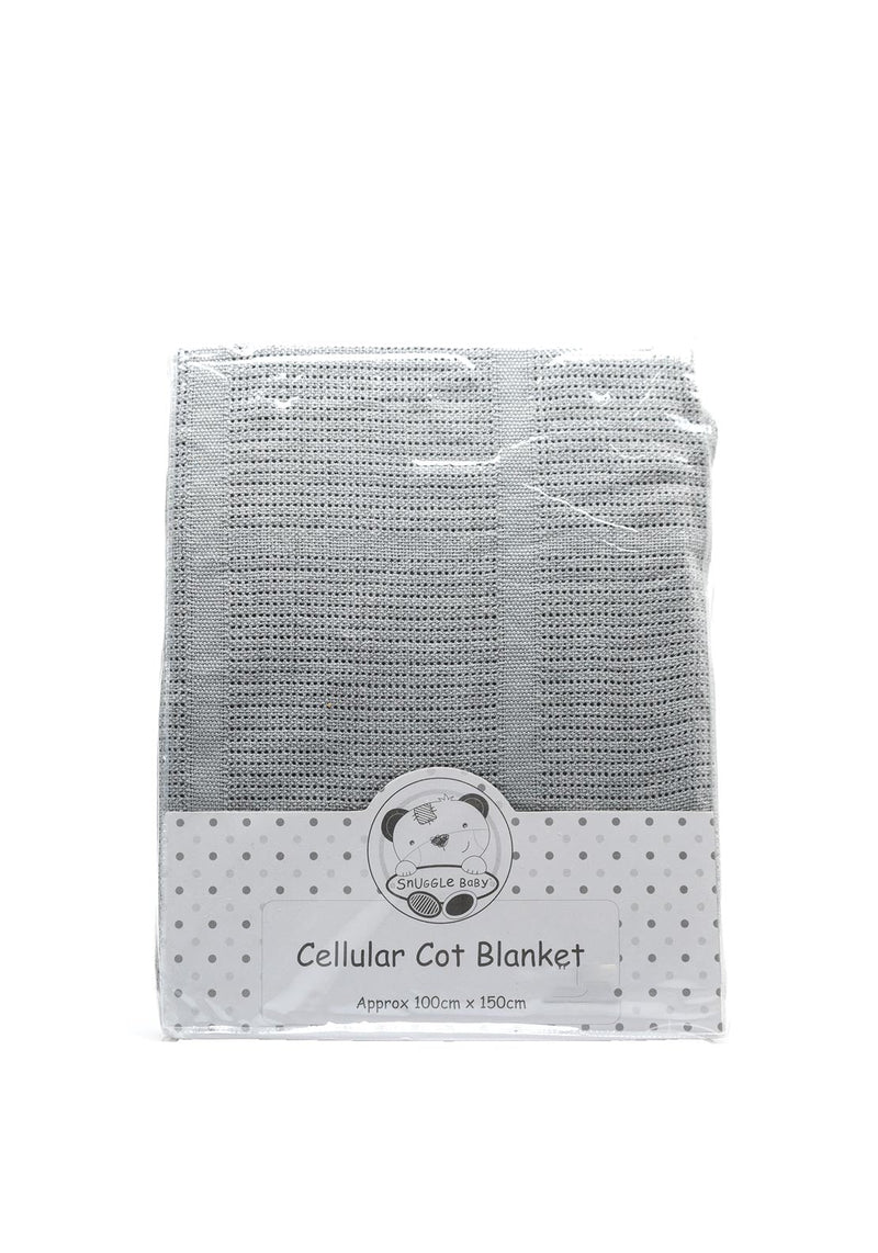 Snuggle Baby Cellular Cot Blanket | Grey
