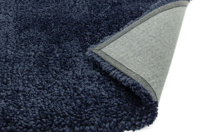 Spiral shaggy rug navy