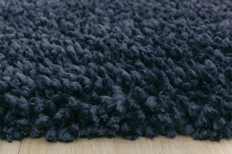 Spiral shaggy rug navy