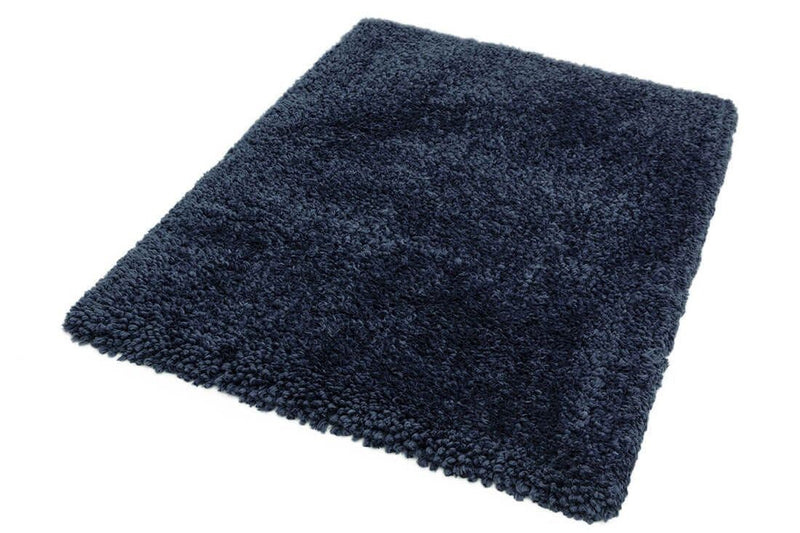 Spiral shaggy rug navy