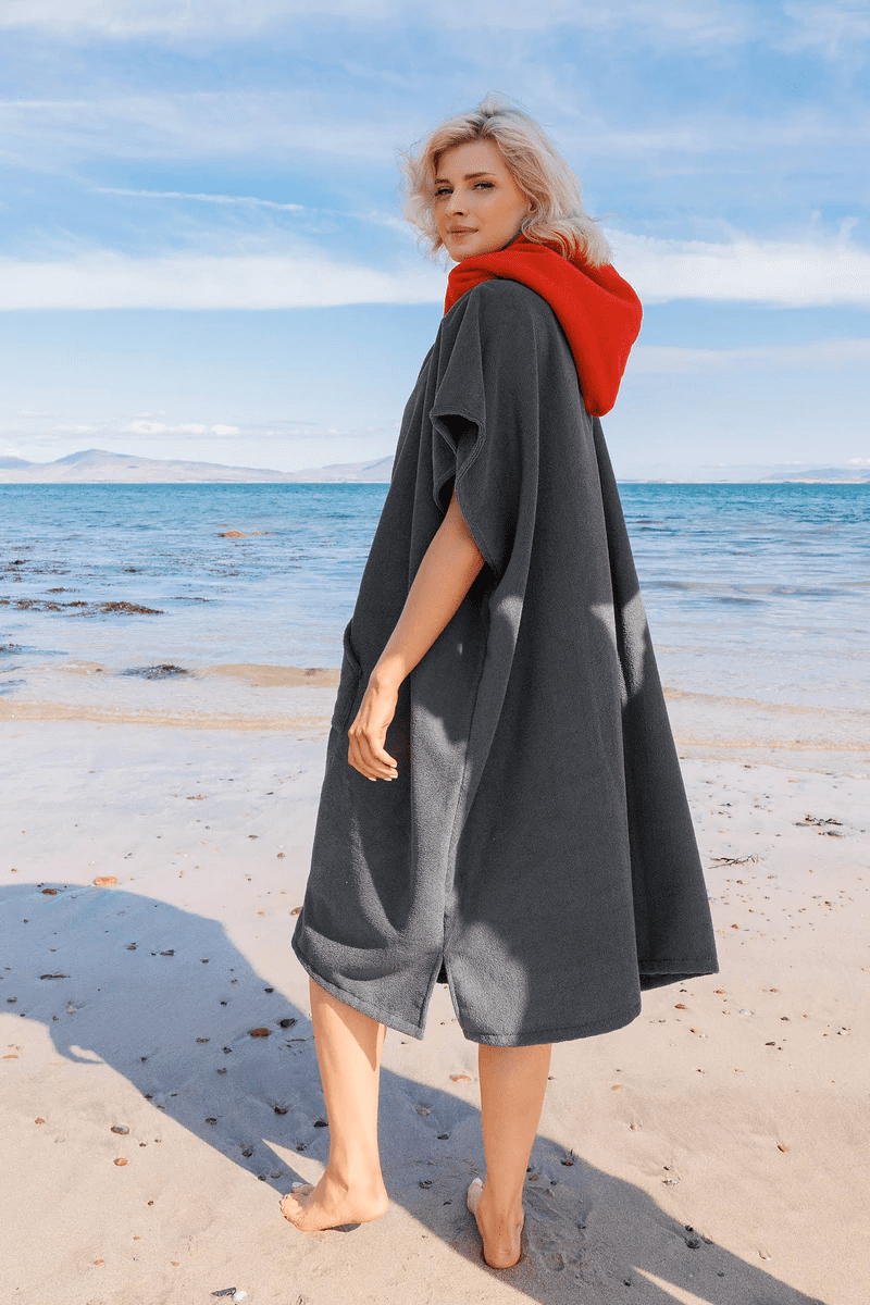 STC212A  SwimTech Adult Microfiber Poncho Grey