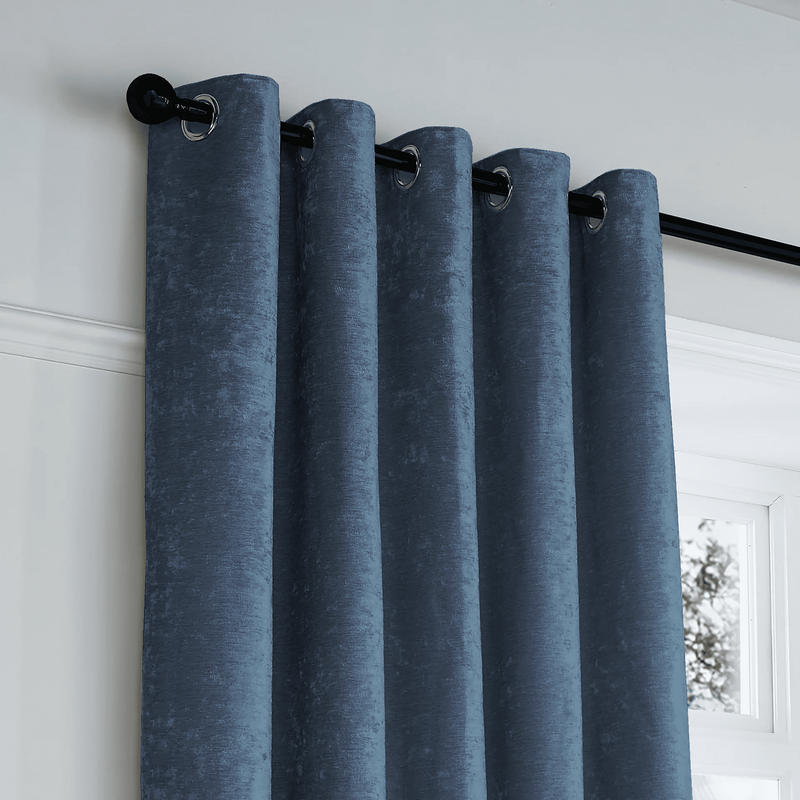 Stematclo Textured Chenille Curtains| Navy