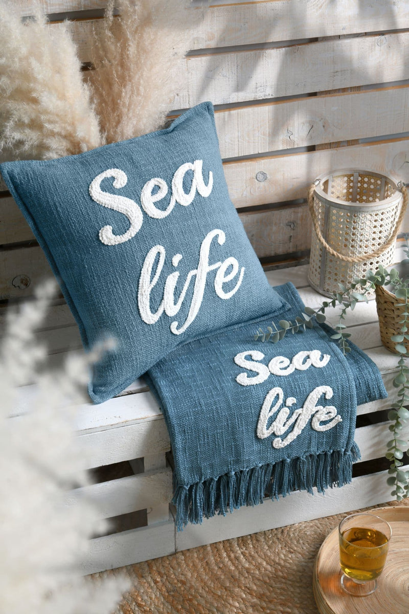 STOF France Arcachon Plaid  Throw 125 x 150  | Cobalt P2D167