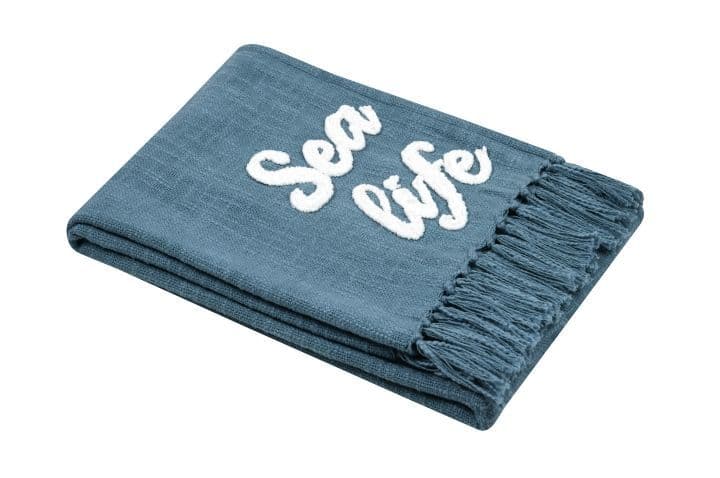 STOF France Arcachon Plaid  Throw 125 x 150  | Cobalt P2D167