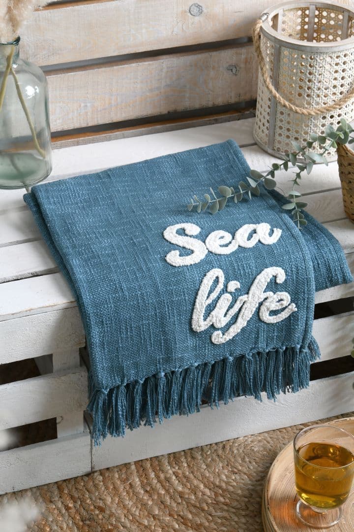 STOF France Arcachon Plaid  Throw 125 x 150  | Cobalt P2D167
