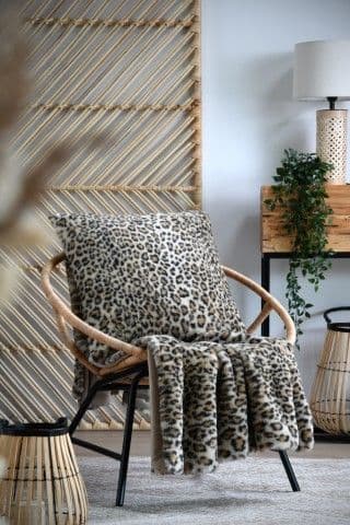 STOF France Java Plaid Throw | Leopard P2C727