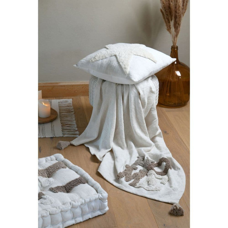 STOF France Joanny Plaid Throw 125 x 150  | Ecru P2D165