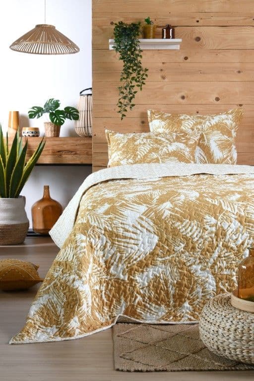 Stoff  Bamako Boutis Bedspread | Ochre