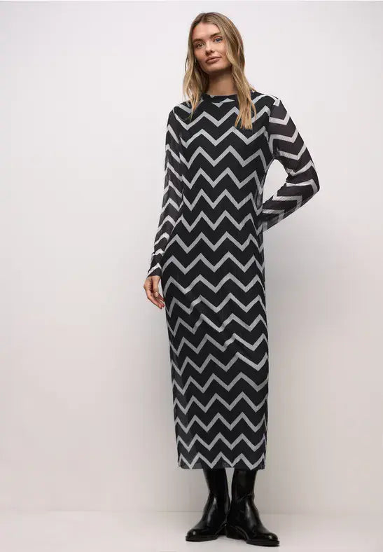 Street One All Over Print Dress | Black 144726