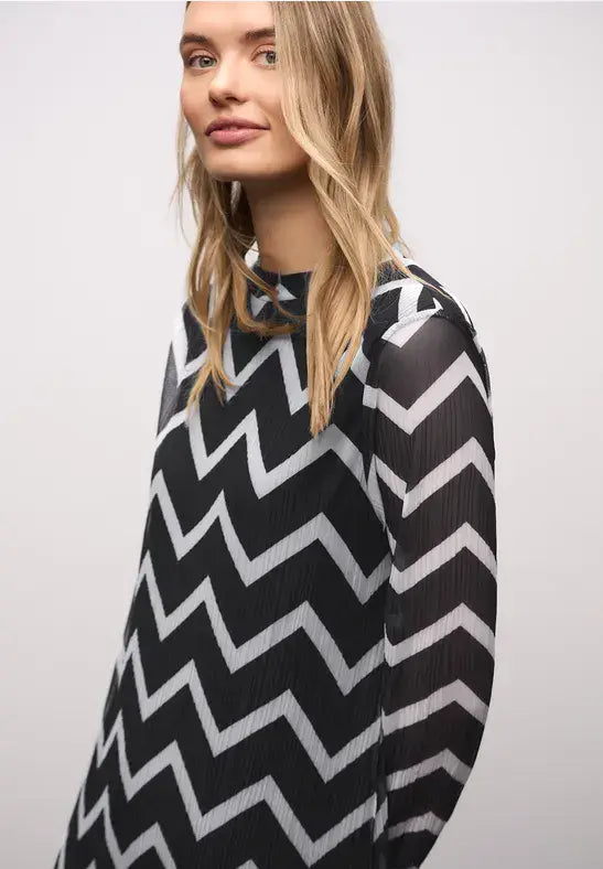 Street One All Over Print Dress | Black 144726