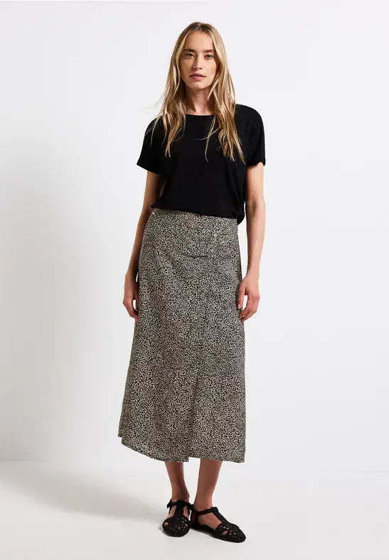 Street One  All Over Print Skirt | Cotton Cream 361724