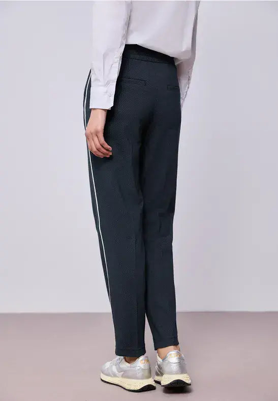 Street One Bonny Dots Piped Trousers | Navy 380601