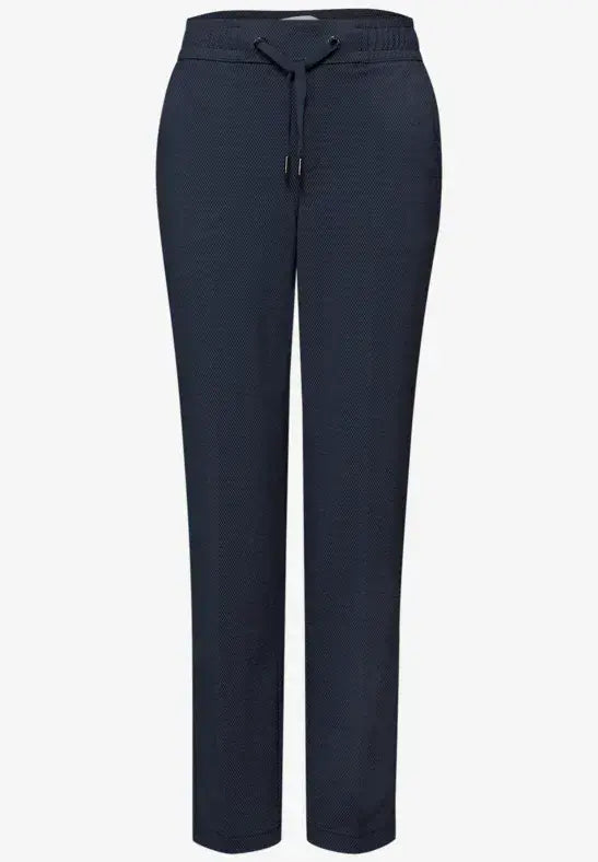 Street One Bonny Dots Piped Trousers | Navy 380601