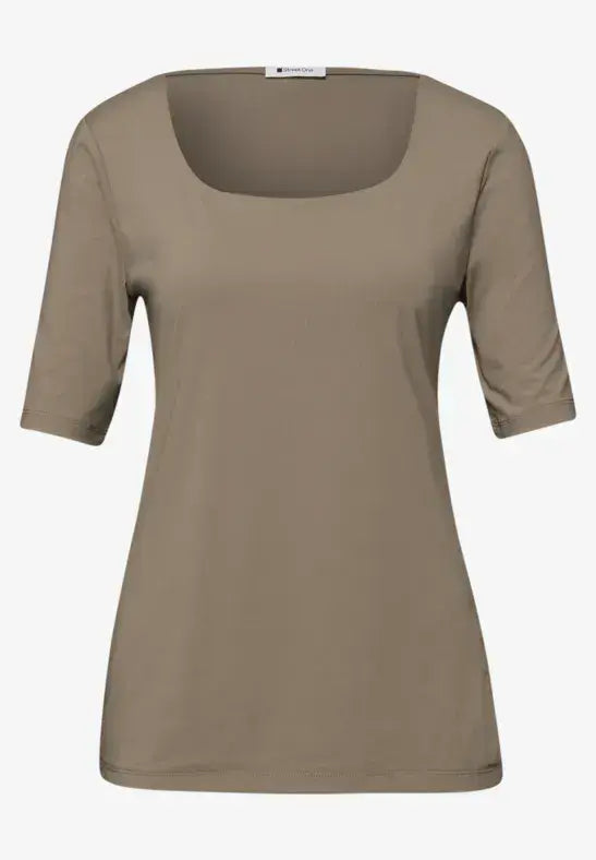 Street One Care Neck  S/S Shirt | Macha 324619