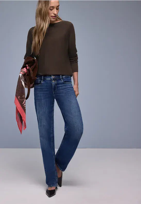 Street One  Dolman Boat Neck Top | Earth 303764