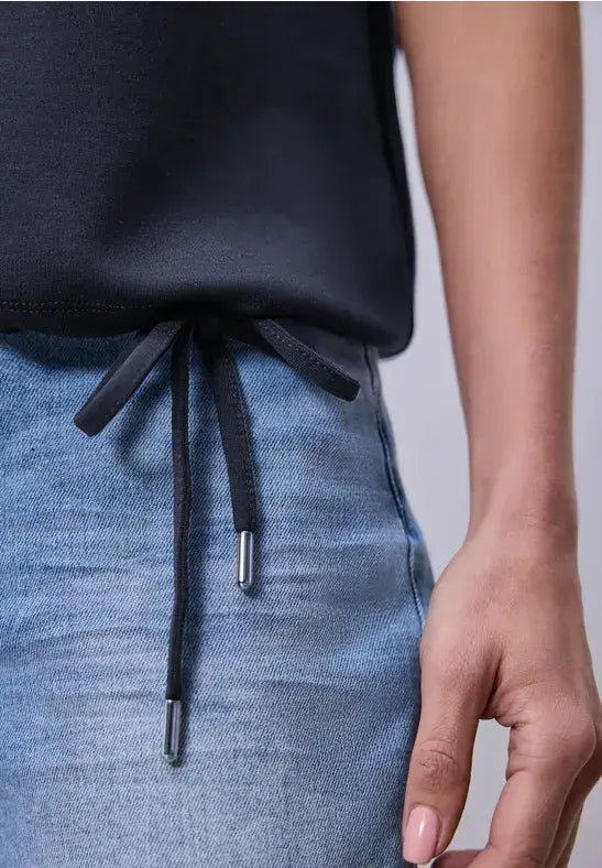 Street One  Dropped Shoulder Shirt With Rib Detail | Navy 324783
