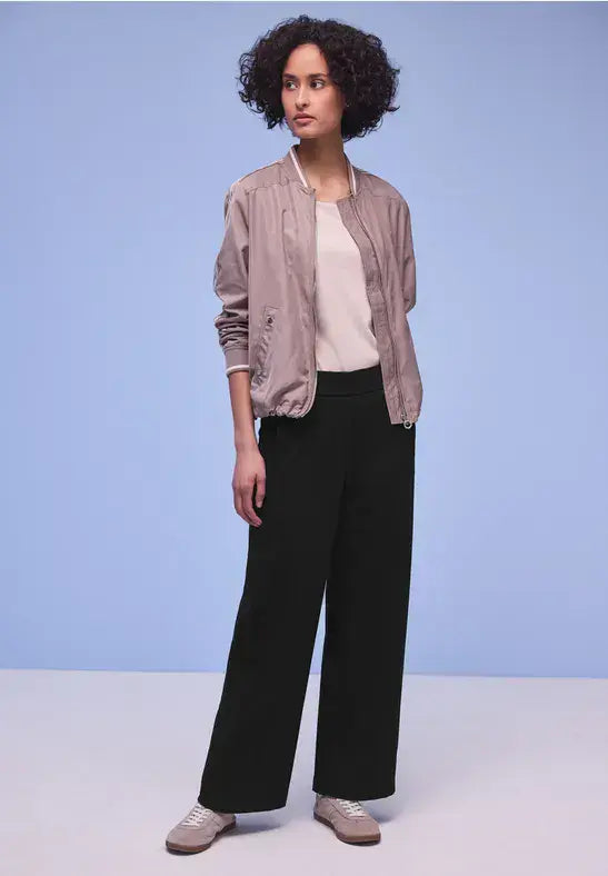 Street One HW Wide Leg  Trousers | Black 380600
