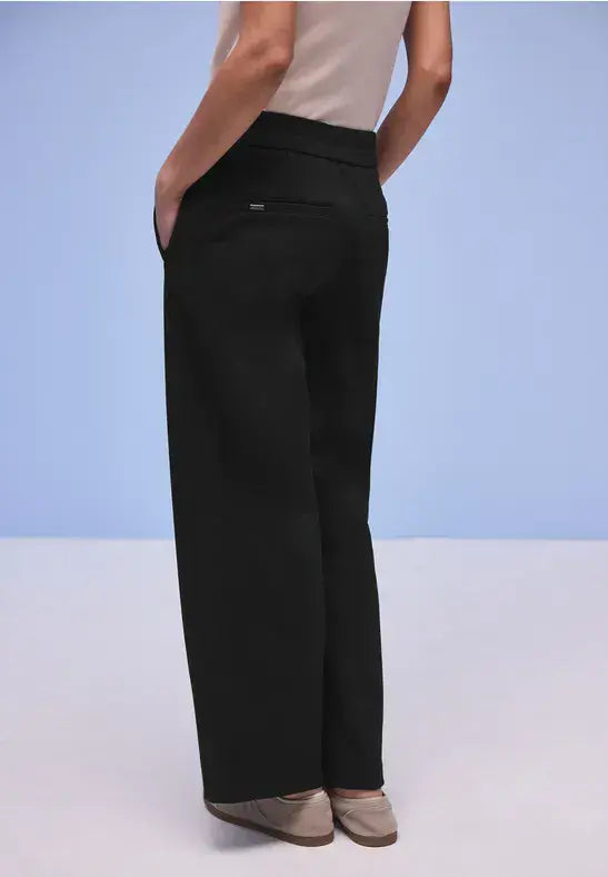 Street One HW Wide Leg  Trousers | Black 380600