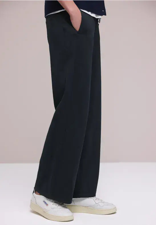 Street One HW Wide Leg  Trousers | Black 380600