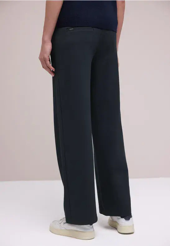 Street One HW Wide Leg  Trousers | Navy  380600