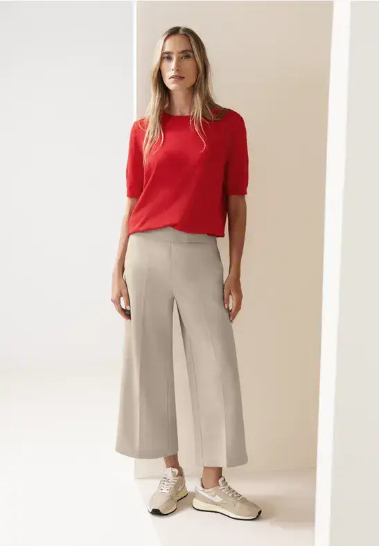 Street One Jersey Pique HW Culotte | Stone 380683 26
