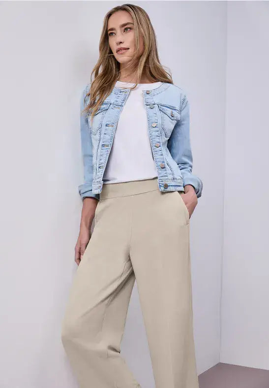 Street One Jersey Pique HW Culotte | Stone 380683 26