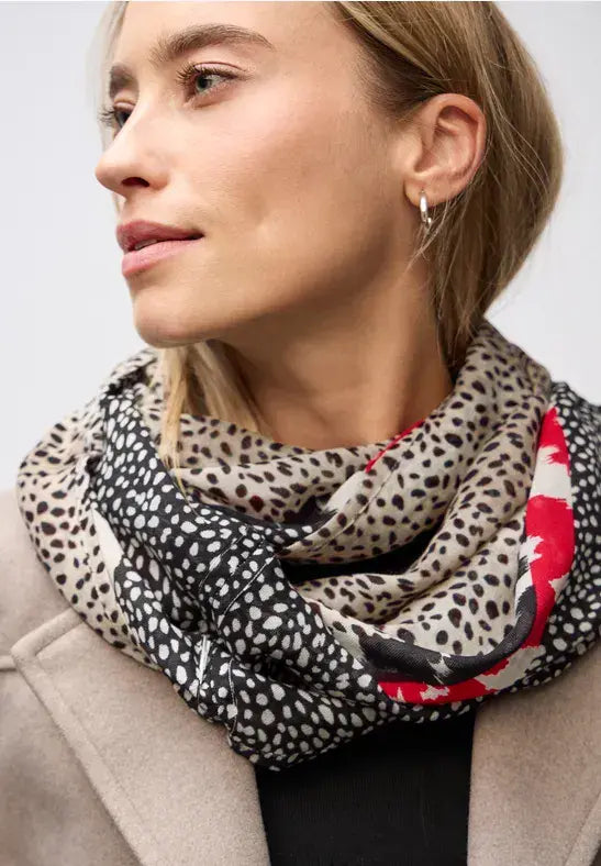 Street One Print Loop  Scarf | Black  572943