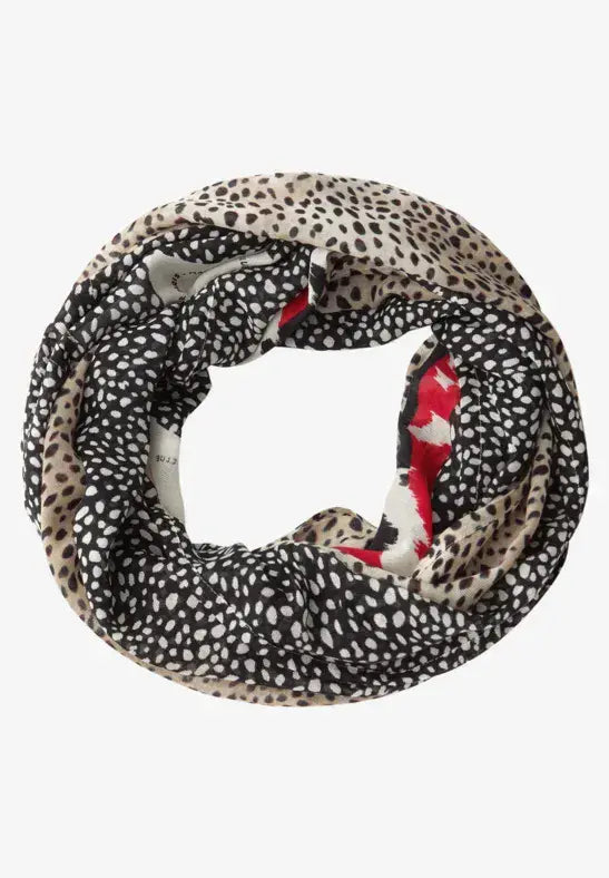 Street One Print Loop  Scarf | Black  572943