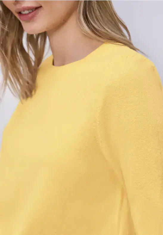 Street One Puff Sleeved S/S Knit Top | Yellow 303768